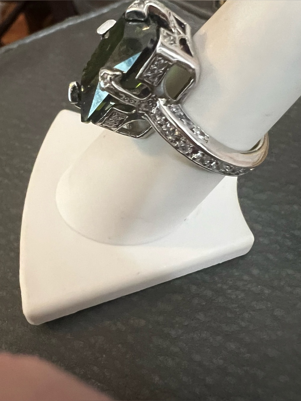 Green Marquise Crystal Statement Ring - Women Jewelry